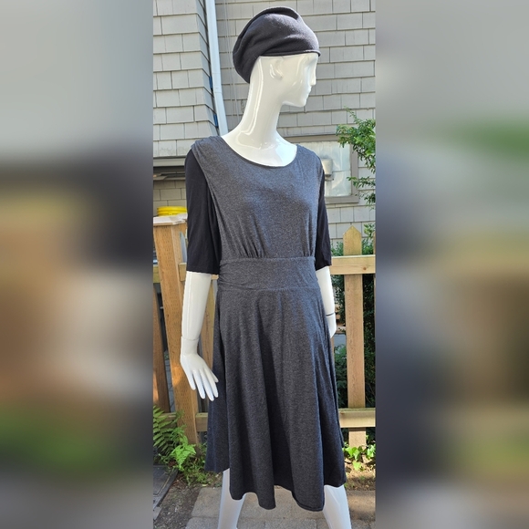 Prana Charcoal Midi Dress Xl Cotton Blend, All Seasons - Picture 1 of 12